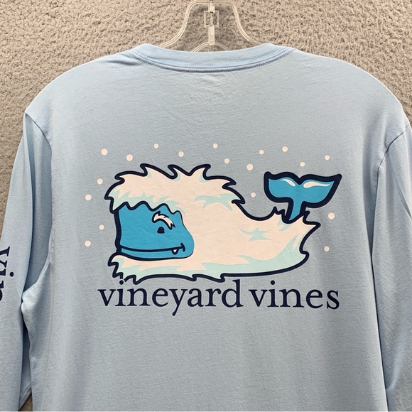 Vineyard Vines Men's Size S Long Sleeve Light Blue Pullover Shirt Whale Logo - Picture 3 of 10